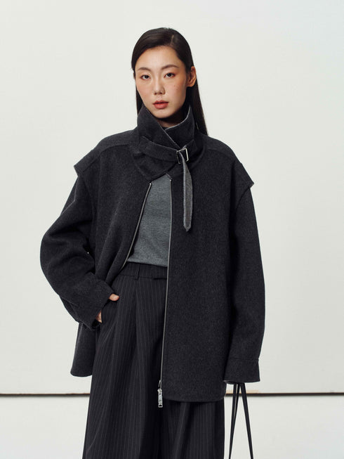 Dual-Tone Wool Jacket